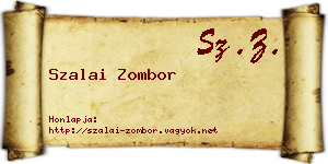 Szalai Zombor névjegykártya